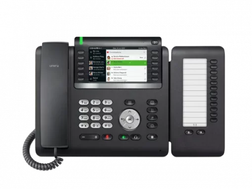 OpenScape_Desk_Phone_CP700X_front_view_with_Keymodul